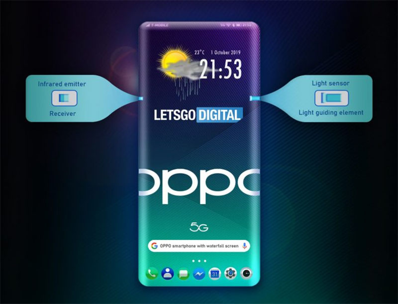 Oppo apresenta patente de smarphone com tela ultra curvada nos 4 lados