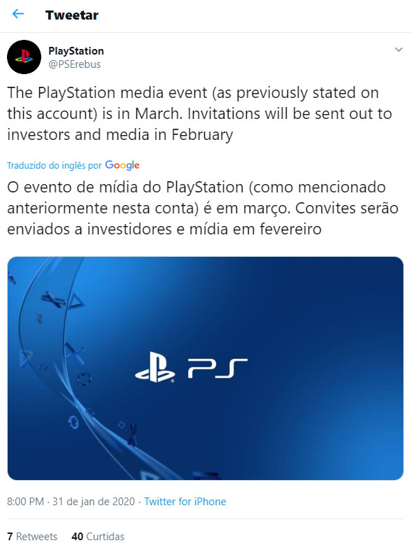 Novo boato fala que a Sony vai lançar PlayStation 5 em março