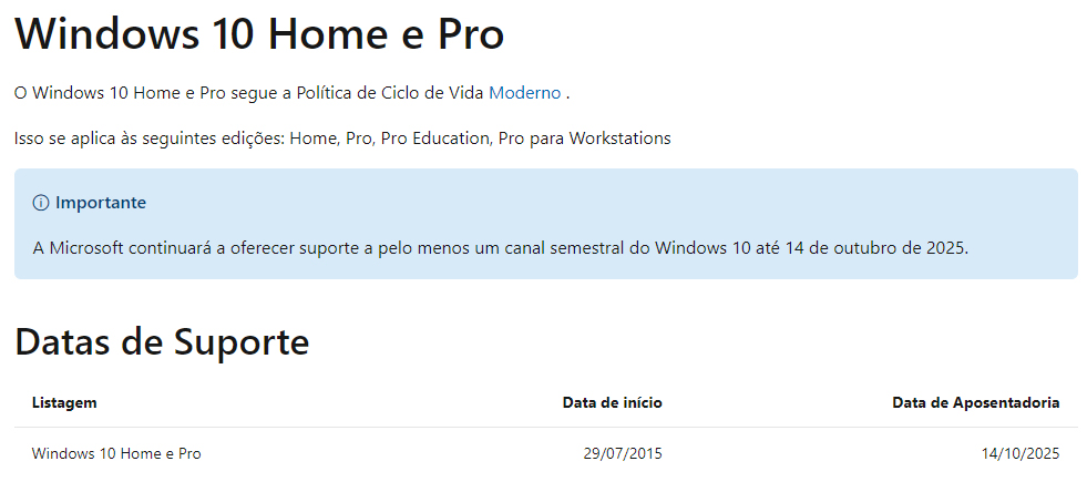 Microsoft vai atualizar Windows 10 até outubro de 2025, parece que a versão 11 a caminho