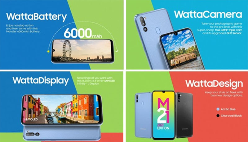 Samsung lança Galaxy M21 2021 Edition com bateria de 6.000 mAh