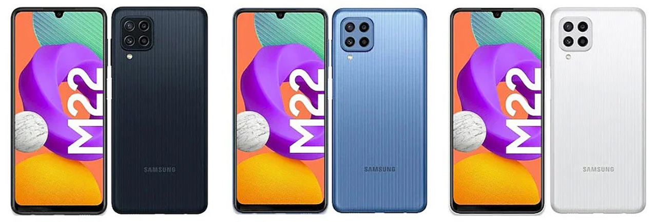 Samsung lança Galaxy M22 com tela Super AMOLED e bateria de 5.000 mAh