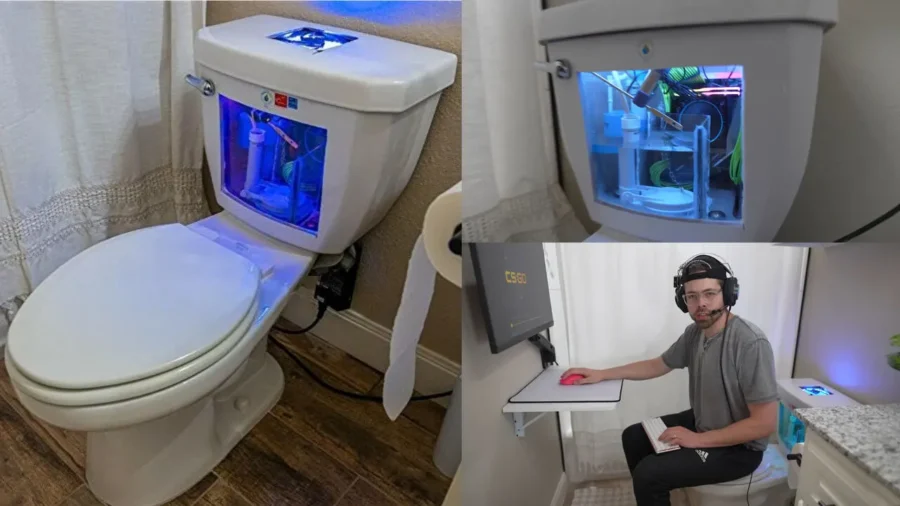 YouTuber transforma vaso sanitário em um poderoso PC gamer