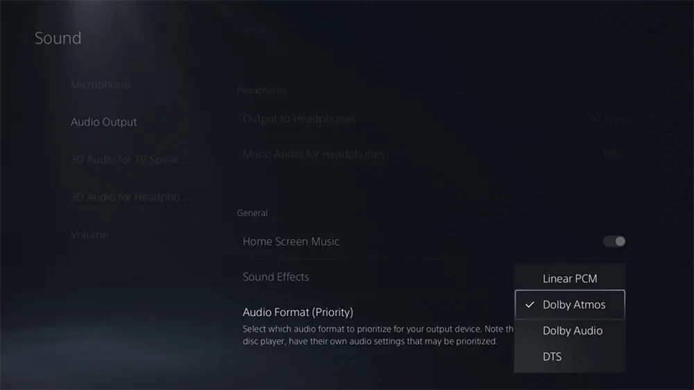 Dolby Atmos PS5
