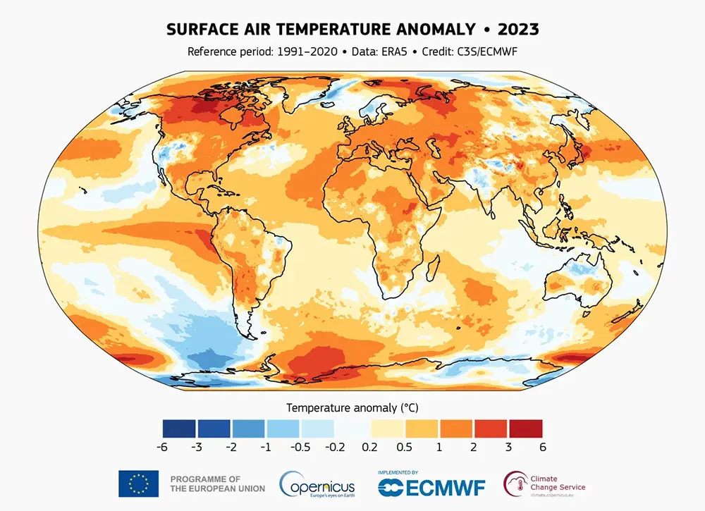 Temperatura da Terra em 2023