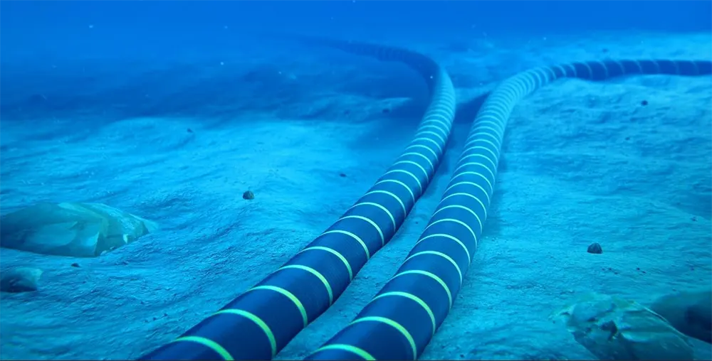 cabos de fibra ótica no Oceano Pacífico