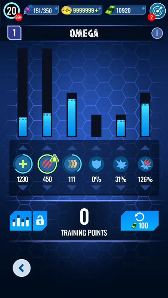 Atributos Omega Jurassic world alive 3.10