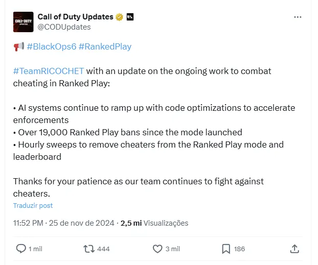 Twitter Call of duty Black Ops 6