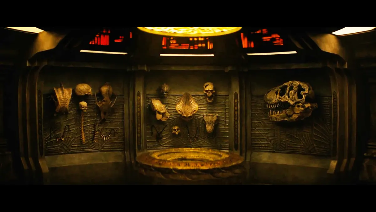 sala de troféus do predador