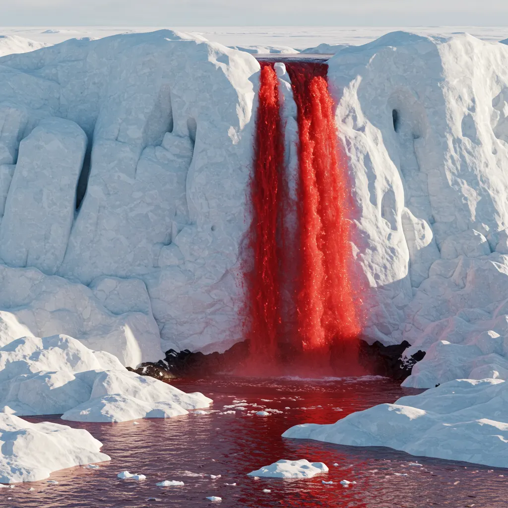 cachoeira de sangue na antartida